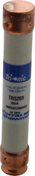 Ferraz Shawmut - 300 VDC, 600 VAC, 20 Amp, Time Delay General Purpose Fuse - Clip Mount, 127mm OAL, 20 at DC, 200 at AC kA Rating, 13/16" Diam - Exact Tool & Supply