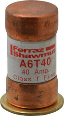Ferraz Shawmut - 300 VDC, 600 VAC, 40 Amp, Fast-Acting General Purpose Fuse - Clip Mount, 1-9/16" OAL, 100 at DC, 200 at AC kA Rating, 13/16" Diam - Exact Tool & Supply