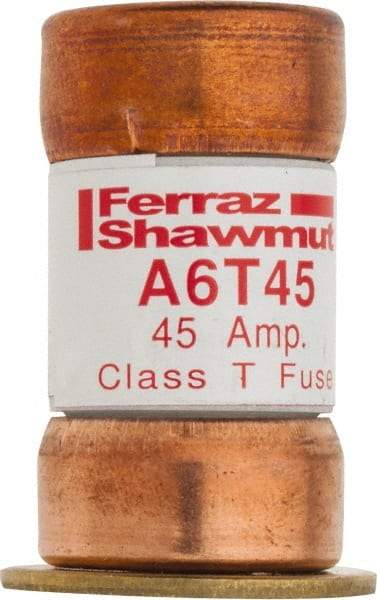 Ferraz Shawmut - 300 VDC, 600 VAC, 45 Amp, Fast-Acting General Purpose Fuse - Clip Mount, 1-9/16" OAL, 100 at DC, 200 at AC kA Rating, 13/16" Diam - Exact Tool & Supply