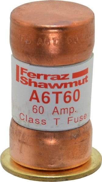 Ferraz Shawmut - 300 VDC, 600 VAC, 60 Amp, Fast-Acting General Purpose Fuse - Clip Mount, 1-9/16" OAL, 100 at DC, 200 at AC kA Rating, 13/16" Diam - Exact Tool & Supply