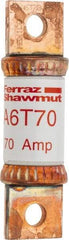 Ferraz Shawmut - 300 VDC & 600 VAC, 70 Amp, Fast-Acting General Purpose Fuse - Bolt-on Mount, 75mm OAL, 100 at DC, 200 at AC kA Rating, 13/16" Diam - Exact Tool & Supply