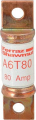 Ferraz Shawmut - 300 VDC & 600 VAC, 80 Amp, Fast-Acting General Purpose Fuse - Bolt-on Mount, 75mm OAL, 100 at DC, 200 at AC kA Rating, 13/16" Diam - Exact Tool & Supply