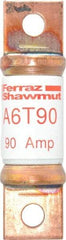 Ferraz Shawmut - 300 VDC & 600 VAC, 90 Amp, Fast-Acting General Purpose Fuse - Bolt-on Mount, 75mm OAL, 100 at DC, 200 at AC kA Rating, 13/16" Diam - Exact Tool & Supply