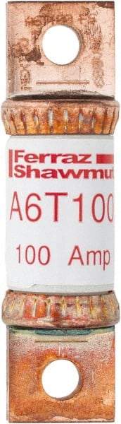 Ferraz Shawmut - 300 VDC & 600 VAC, 100 Amp, Fast-Acting General Purpose Fuse - Bolt-on Mount, 75mm OAL, 100 at DC, 200 at AC kA Rating, 13/16" Diam - Exact Tool & Supply