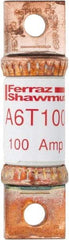 Ferraz Shawmut - 300 VDC & 600 VAC, 100 Amp, Fast-Acting General Purpose Fuse - Bolt-on Mount, 75mm OAL, 100 at DC, 200 at AC kA Rating, 13/16" Diam - Exact Tool & Supply
