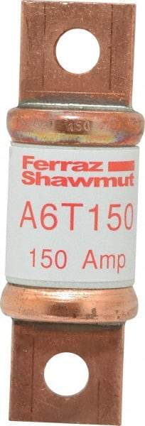 Ferraz Shawmut - 300 VDC, 600 VAC, 150 Amp, Fast-Acting General Purpose Fuse - Bolt-on Mount, 3-1/4" OAL, 100 at DC, 200 at AC kA Rating, 1-1/16" Diam - Exact Tool & Supply