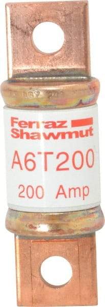 Ferraz Shawmut - 300 VDC, 600 VAC, 200 Amp, Fast-Acting General Purpose Fuse - Bolt-on Mount, 3-1/4" OAL, 100 at DC, 200 at AC kA Rating, 1-1/16" Diam - Exact Tool & Supply