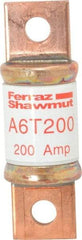 Ferraz Shawmut - 300 VDC, 600 VAC, 200 Amp, Fast-Acting General Purpose Fuse - Bolt-on Mount, 3-1/4" OAL, 100 at DC, 200 at AC kA Rating, 1-1/16" Diam - Exact Tool & Supply