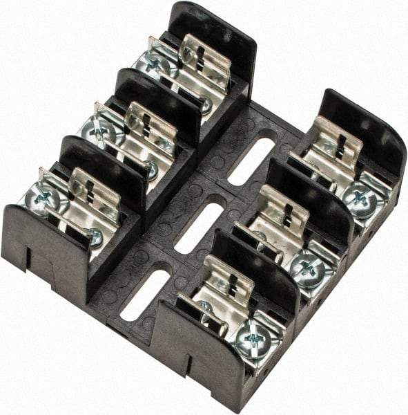 Ferraz Shawmut - 3 Pole, 250 VAC/VDC, 30 Amp, Screw Mount Fuse Block - 3 Inch Long x 3 Inch Wide x 1.38 Inch High Block - Exact Tool & Supply