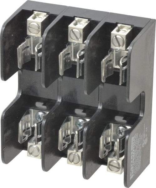 Ferraz Shawmut - 3 Pole, 250 VAC/VDC, 60 Amp, Screw Mount Fuse Block - 3 Inch Long x 3 Inch Wide x 1.38 Inch High Block - Exact Tool & Supply