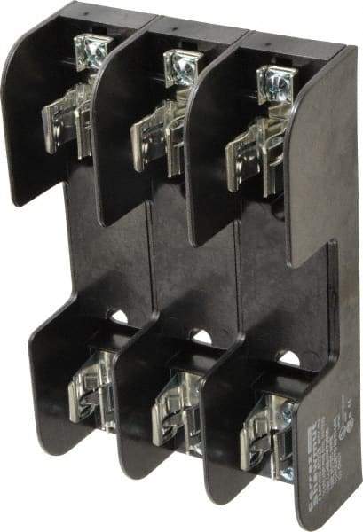 Ferraz Shawmut - 3 Pole, 10 to 14 AWG, 250/600 VAC/VDC, 30 Amp, Screw Mount Fuse Block - 5/16 Inch Diameter x 7 Inch Long x 4.55 Inch Wide x 2 Inch High Block - Exact Tool & Supply