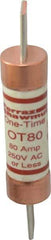 Ferraz Shawmut - 250 VAC/VDC, 80 Amp, Fast-Acting General Purpose Fuse - Clip Mount, 5-7/8" OAL, 20 at DC, 50 at AC kA Rating, 1-1/16" Diam - Exact Tool & Supply