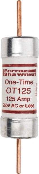 Ferraz Shawmut - 250 VAC/VDC, 125 Amp, Fast-Acting General Purpose Fuse - Clip Mount, 7-1/8" OAL, 20 at DC, 50 at AC kA Rating, 1-9/16" Diam - Exact Tool & Supply