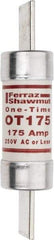 Ferraz Shawmut - 250 VAC/VDC, 175 Amp, Fast-Acting General Purpose Fuse - Clip Mount, 7-1/8" OAL, 20 at DC, 50 at AC kA Rating, 1-9/16" Diam - Exact Tool & Supply