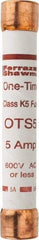 Ferraz Shawmut - 300 VDC, 600 VAC, 5 Amp, Fast-Acting General Purpose Fuse - Clip Mount, 127mm OAL, 20 at DC, 50 at AC kA Rating, 13/16" Diam - Exact Tool & Supply