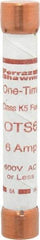 Ferraz Shawmut - 300 VDC, 600 VAC, 6 Amp, Fast-Acting General Purpose Fuse - Clip Mount, 127mm OAL, 20 at DC, 50 at AC kA Rating, 13/16" Diam - Exact Tool & Supply