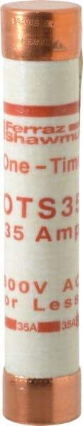 Ferraz Shawmut - 300 VDC, 600 VAC, 35 Amp, Fast-Acting General Purpose Fuse - Clip Mount, 5-1/2" OAL, 20 at DC, 50 at AC kA Rating, 1-1/16" Diam - Exact Tool & Supply