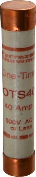 Ferraz Shawmut - 300 VDC, 600 VAC, 40 Amp, Fast-Acting General Purpose Fuse - Clip Mount, 5-1/2" OAL, 20 at DC, 50 at AC kA Rating, 1-1/16" Diam - Exact Tool & Supply