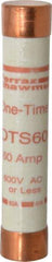 Ferraz Shawmut - 300 VDC, 600 VAC, 60 Amp, Fast-Acting General Purpose Fuse - Clip Mount, 5-1/2" OAL, 20 at DC, 50 at AC kA Rating, 1-1/16" Diam - Exact Tool & Supply