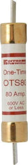 Ferraz Shawmut - 300 VDC, 600 VAC, 80 Amp, Fast-Acting General Purpose Fuse - Clip Mount, 7-7/8" OAL, 20 at DC, 50 at AC kA Rating, 1-5/16" Diam - Exact Tool & Supply