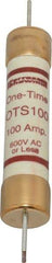 Ferraz Shawmut - 300 VDC, 600 VAC, 100 Amp, Fast-Acting General Purpose Fuse - Clip Mount, 7-7/8" OAL, 20 at DC, 50 at AC kA Rating, 1-5/16" Diam - Exact Tool & Supply