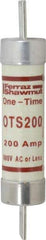 Ferraz Shawmut - 300 VDC, 600 VAC, 200 Amp, Fast-Acting General Purpose Fuse - Clip Mount, 9-5/8" OAL, 20 at DC, 50 at AC kA Rating, 1-13/16" Diam - Exact Tool & Supply