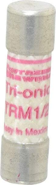 Ferraz Shawmut - 250 VAC, 0.5 Amp, Time Delay Midget Fuse - Clip Mount, 1-1/2" OAL, 10 at AC kA Rating, 13/32" Diam - Exact Tool & Supply