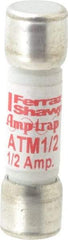 Ferraz Shawmut - 600 VAC/VDC, 0.5 Amp, Fast-Acting General Purpose Fuse - Clip Mount, 1-1/2" OAL, 100 at AC/DC kA Rating, 13/32" Diam - Exact Tool & Supply