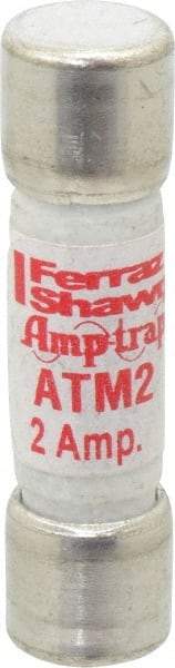 Ferraz Shawmut - 600 VAC/VDC, 2 Amp, Fast-Acting General Purpose Fuse - Clip Mount, 1-1/2" OAL, 100 at AC/DC kA Rating, 13/32" Diam - Exact Tool & Supply