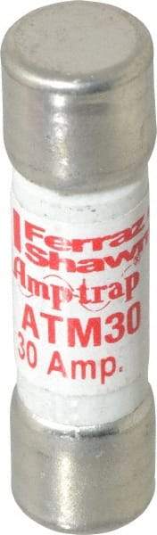 Ferraz Shawmut - 600 VAC/VDC, 30 Amp, Fast-Acting Midget Fuse - Clip Mount, 1-1/2" OAL, 100 at AC/DC kA Rating, 13/32" Diam - Exact Tool & Supply