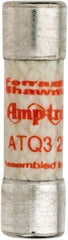 Ferraz Shawmut - 500 VAC, 3.2 Amp, Time Delay General Purpose Fuse - Clip Mount, 1-1/2" OAL, 10 at AC kA Rating, 13/32" Diam - Exact Tool & Supply