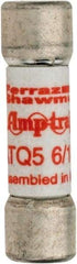 Ferraz Shawmut - 500 VAC, 5.6 Amp, Time Delay General Purpose Fuse - Clip Mount, 1-1/2" OAL, 10 at AC kA Rating, 13/32" Diam - Exact Tool & Supply