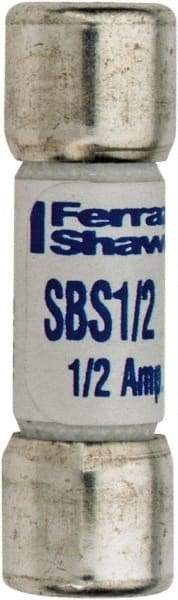 Ferraz Shawmut - 600 VAC, 0.5 Amp, Fast-Acting General Purpose Fuse - Clip Mount, 1-3/8" OAL, 100 at AC kA Rating, 13/32" Diam - Exact Tool & Supply