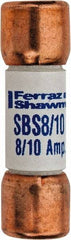 Ferraz Shawmut - 600 VAC, 0.8 Amp, Fast-Acting General Purpose Fuse - Clip Mount, 1-3/8" OAL, 100 at AC kA Rating, 13/32" Diam - Exact Tool & Supply