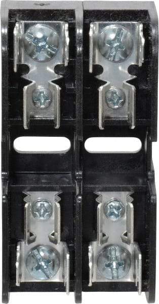 Ferraz Shawmut - 2 Pole, 10 to 14 AWG, 600 VAC/VDC, 30 Amp, DIN Rail Mount, Screw Mount Fuse Block - 13/32 Inch Diameter x 1-1/2 Inch Fuse Length, 3.04 Inch Long x 1.6 Inch Wide x 1.31 Inch High Block - Exact Tool & Supply