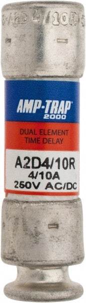 Ferraz Shawmut - 250 VAC/VDC, 0.4 Amp, Time Delay General Purpose Fuse - Clip Mount, 51mm OAL, 100 at DC, 200 at AC kA Rating, 9/16" Diam - Exact Tool & Supply