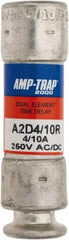 Ferraz Shawmut - 250 VAC/VDC, 0.4 Amp, Time Delay General Purpose Fuse - Clip Mount, 51mm OAL, 100 at DC, 200 at AC kA Rating, 9/16" Diam - Exact Tool & Supply