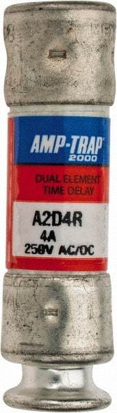 Ferraz Shawmut - 250 VAC/VDC, 4 Amp, Time Delay General Purpose Fuse - Clip Mount, 51mm OAL, 100 at DC, 200 at AC kA Rating, 9/16" Diam - Exact Tool & Supply