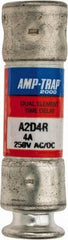 Ferraz Shawmut - 250 VAC/VDC, 4 Amp, Time Delay General Purpose Fuse - Clip Mount, 51mm OAL, 100 at DC, 200 at AC kA Rating, 9/16" Diam - Exact Tool & Supply