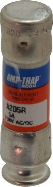 Ferraz Shawmut - 250 VAC/VDC, 5 Amp, Time Delay General Purpose Fuse - Clip Mount, 51mm OAL, 100 at DC, 200 at AC kA Rating, 9/16" Diam - Exact Tool & Supply