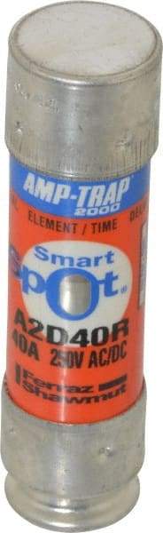 Ferraz Shawmut - 250 VAC/VDC, 40 Amp, Time Delay General Purpose Fuse - Clip Mount, 76mm OAL, 100 at DC, 200 at AC kA Rating, 13/16" Diam - Exact Tool & Supply