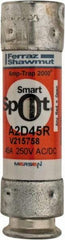 Ferraz Shawmut - 250 VAC/VDC, 45 Amp, Time Delay General Purpose Fuse - Clip Mount, 76mm OAL, 100 at DC, 200 at AC kA Rating, 13/16" Diam - Exact Tool & Supply