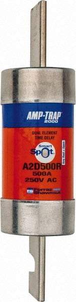 Ferraz Shawmut - 250 VAC/VDC, 500 Amp, Time Delay General Purpose Fuse - Clip Mount, 10-3/8" OAL, 100 at DC, 200 at AC kA Rating, 2-9/16" Diam - Exact Tool & Supply