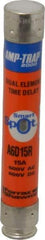Ferraz Shawmut - 600 VAC/VDC, 15 Amp, Time Delay General Purpose Fuse - Clip Mount, 127mm OAL, 100 at DC, 200 at AC kA Rating, 13/16" Diam - Exact Tool & Supply
