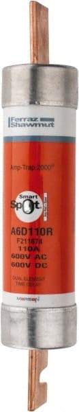 Ferraz Shawmut - 600 VAC/VDC, 110 Amp, Time Delay General Purpose Fuse - Clip Mount, 9-5/8" OAL, 100 at DC, 200 at AC kA Rating, 1-13/16" Diam - Exact Tool & Supply