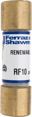 Ferraz Shawmut - 250 VAC, 10 Amp, Fast-Acting Renewable Fuse - Clip Mount, 51mm OAL, 10 at AC kA Rating, 9/16" Diam - Exact Tool & Supply
