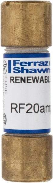 Ferraz Shawmut - 250 VAC, 20 Amp, Fast-Acting Renewable Fuse - Clip Mount, 51mm OAL, 10 at AC kA Rating, 9/16" Diam - Exact Tool & Supply