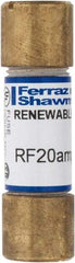 Ferraz Shawmut - 250 VAC, 20 Amp, Fast-Acting Renewable Fuse - Clip Mount, 51mm OAL, 10 at AC kA Rating, 9/16" Diam - Exact Tool & Supply