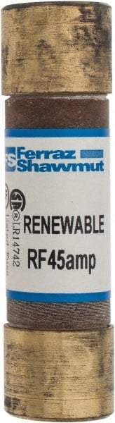 Ferraz Shawmut - 250 VAC, 45 Amp, Fast-Acting Renewable Fuse - Clip Mount, 76mm OAL, 10 at AC kA Rating, 13/16" Diam - Exact Tool & Supply