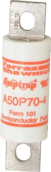 Ferraz Shawmut - 450 VDC, 500 VAC, 70 Amp, Fast-Acting Semiconductor/High Speed Fuse - Bolt-on Mount, 3-5/8" OAL, 100 at AC, 79 at DC kA Rating, 1" Diam - Exact Tool & Supply